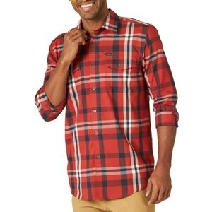 Wrangler Men's Outdoor 2-Pocket Performance Utility‎ Plaid Shirt. Size: XL